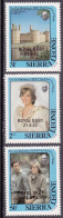 1982-Sierra Leone (MNH=**) S.3v."Nascita Principe Williams Of Wales" - Sierra Leona (1961-...)