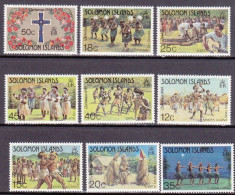1983-Salomone Isole (MNH=**) S.9v."Natale,feste E Costumi" - Solomon Islands (1978-...)