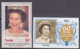 1986-Tuvalu (MNH=**) S.4v."Elisabetta II°" - Tuvalu