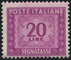 1947-Italia (MNH=**) Segnatasse L.20 Lilla Rosa,catalogo Sassone Euro 100.Buona  - 1946-60: Nuevos