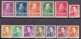 1958-Norvegia (MNH=**) 13v."Olav V"catalogo Unificato Euro 80 - Andere & Zonder Classificatie