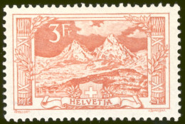 1916-Svizzera (MLH=*) 3f.rosso Con TL (light Hinge) "Veduta"catalogo Unificato E - Otros & Sin Clasificación