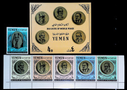 1966-Yemen (MNH=**) S.6v.+fg."Fondatori Della Pace" - Yémen