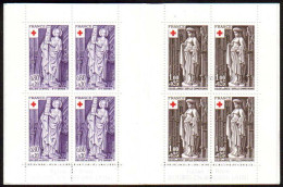 1976-Francia (MNH=**) Libretto Quattro S.8v."pro Croce Rossa,sculture "cat.Unifi - Unused Stamps