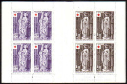 1976-Francia (MNH=**) Libretto Quattro S.8v."pro Croce Rossa,sculture "cat.Unifi - Nuevos