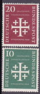 1956-Germania (MNH=**) S.2v."Giornata Della Chiesa Evangelica"catalogo Unificato - Sonstige & Ohne Zuordnung