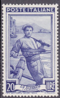 1950-Italia (MNH=**) L.20 Violetto Al Lavoro,cat.Sassone Euro 30 - 1946-60: Nieuw/plakker