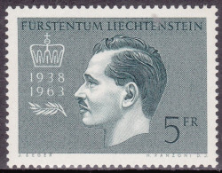 1963-Liechtenstein (MNH=**) 1v."Princ.Francesco Giuseppe II°" - Ongebruikt
