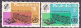 1966-Pitcairn Isole (MNH=**) S.2v."W.H.O.,edifici Di Ginevra" - Pitcairn Islands
