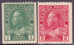 1912-Canada (MLH=*) 1c.verde +2c.con TL (light Hinge) Per Macchinette Giorgio V  - Otros & Sin Clasificación