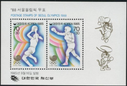 1985-Corea Del Sud (MNH=**) Foglietto S.2v."Olimpiade Di Seul III°serie"cat.Yver - Corea Del Sud