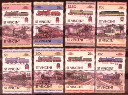 1987-St.Vincent (MNH=**) S.16v."Locomotive" - St.Vincent (1979-...)