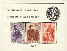 1960-Belgio (MNH=**) Foglietto 3v."Anno Del Rifugiato"catalogo Unificato Euro 80 - Other & Unclassified