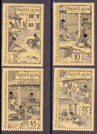 1984-St.Lucia (MNH=**) S.4v."Abolizione Schiavitu'" - St.Lucia (1979-...)