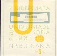 1961-Bulgaria (MNH=**) Foglietto 1v."Universiadi Sofia"catalogo Yvert Euro 25 - Andere & Zonder Classificatie