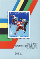 1983-Bulgaria (MNH=**) Foglietto 1v."Olimp.invern.Sarajevo,hockey Su Ghiaccio"ca - Andere & Zonder Classificatie
