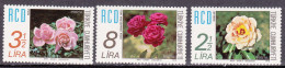 1978-Turchia (MNH=**) S.3v."Rose" - Autres & Non Classés