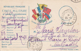 TRESOR Et POSTES 41 - CP " Aux 5 Drapeaux " Pour St. Pierre S. Dives (Calvados) - 1. Weltkrieg 1914-1918