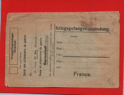 (RECTO / VERSO) ENVELOPPE CORRESPONDANCE PRISONNIERS DE GUERRE VIERGE - KRIEGSGEFANGENENLAGER DARMSTADT - Lettres & Documents