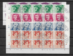 Schweiz 1969 Persönlichkeiten Mi.Nr. 906/10 Kpl. 10er Blocksatz Gestempelt - Used Stamps