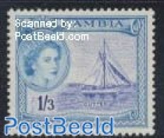 Gambia 1953 1/3Sh, Stamp Out Of Set, Mint NH, Transport - Ships And Boats - Bateaux