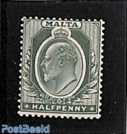 Malta 1903 1/2p, WM CA-Crown, Stamp Out Of Set, Unused (hinged) - Malta