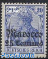 Morocco 1906 25c, German Post, Stamp Out Of Set, Unused (hinged) - Sonstige & Ohne Zuordnung