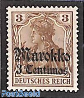 Morocco 1906 3c, German Post, Stamp Out Of Set, Unused (hinged) - Sonstige & Ohne Zuordnung