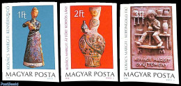 Hungary 1978 Ceramics 3v Imperforated, Mint NH, Art - Art & Antique Objects - Ceramics - Unused Stamps