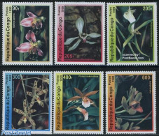 Congo Republic 1999 Orchids 6v, Mint NH, Nature - Flowers & Plants - Orchids - Autres & Non Classés