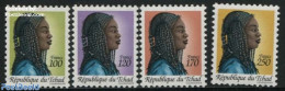 Chad 1990 Definitives, Woman Head 4v, Mint NH, History - Altri & Non Classificati