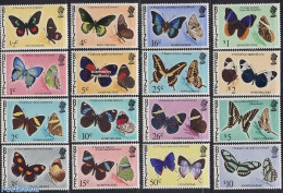 Belize/British Honduras 1974 Butterflies 16v, Mint NH, Nature - Butterflies - Honduras Británica (...-1970)