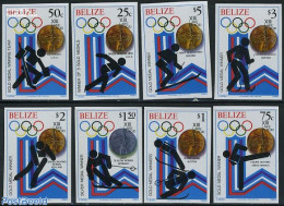 Belize/British Honduras 1980 Olympic Winter Games Winners 8v Imperforated, Mint NH, Sport - Ice Hockey - Olympic Winte.. - Hockey (sur Glace)