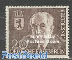 Germany, Berlin 1954 Ernst Reuter 1v, Mint NH, History - Politicians - Unused Stamps