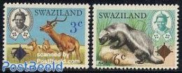 Eswatini/Swaziland 1975 Animals, Overprints 2v, Mint NH, Nature - Animals (others & Mixed) - Swaziland (1968-...)