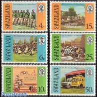 Eswatini/Swaziland 1978 10 Years Independence 6v, Mint NH, History - Science - Transport - Various - Militarism - Educ.. - Militares