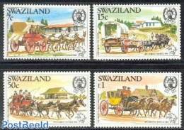 Eswatini/Swaziland 1984 World Postal Congress 4v, Mint NH, Nature - Transport - Horses - Post - Coaches - Posta