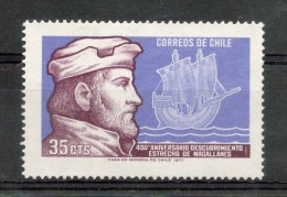 CHILE - 1971 - Discovery Of Strait Of Magellan, 450th Anniv - Ship - Sc 405 -  VF MNH - Cile