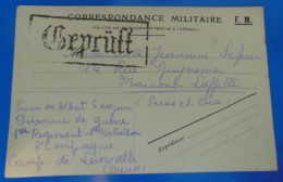 CORRESPONDANCE MILITAIRE  -  F.M. - Courriers De Prisonniers