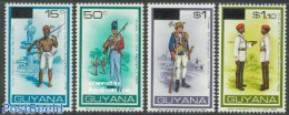 Guyana 1981 Army, 16th Anniversary 4v, Mint NH, Various - Uniforms - Costumi