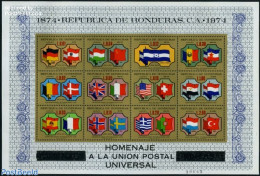 Honduras 1975 UPU Centenary 12v M/s, Mint NH, History - Flags - U.P.U. - U.P.U.