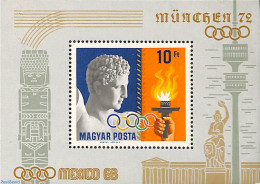 Hungary 1969 Olympic Games Mexico-Munich S/s, Mint NH, Religion - Sport - Greek & Roman Gods - Olympic Games - Nuevos