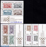 Greece 1996 Olympic Centenary 3 S/s, Mint NH, Sport - Olympic Games - Stamps On Stamps - Nuovi