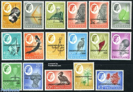 Eswatini/Swaziland 1968 Independence Overprints 17v, Mint NH, Nature - Birds - Swaziland (1968-...)