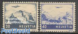 Switzerland 1948 Airmail Definitives 2v, Mint NH, Transport - Aircraft & Aviation - Unused Stamps