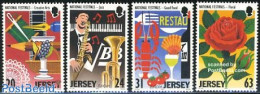 Jersey 1998 National Festivals, Europe 4v, Mint NH, Health - History - Nature - Performance Art - Food & Drink - Europ.. - Alimentazione