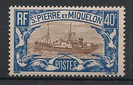 SPM - 1932-33 - N°YT. 145 - Chalutier 40c Bleu Et Brun - Neuf Luxe ** / MNH / Postfrisch - Unused Stamps