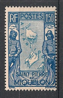 SPM - 1932-33 - N°YT. 153 - Carte 1f50 Bleu - Neuf Luxe ** / MNH / Postfrisch - Nuevos
