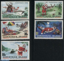 Christmas Islands 1986 Christmas 5v, Mint NH, Nature - Religion - Sport - Transport - Various - Deer - Fishing - Turtl.. - Poissons