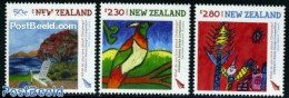 New Zealand 2009 Christmas 3v, Mint NH, Religion - Christmas - Art - Children Drawings - Modern Art (1850-present) - Unused Stamps